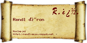 Rendl Áron névjegykártya